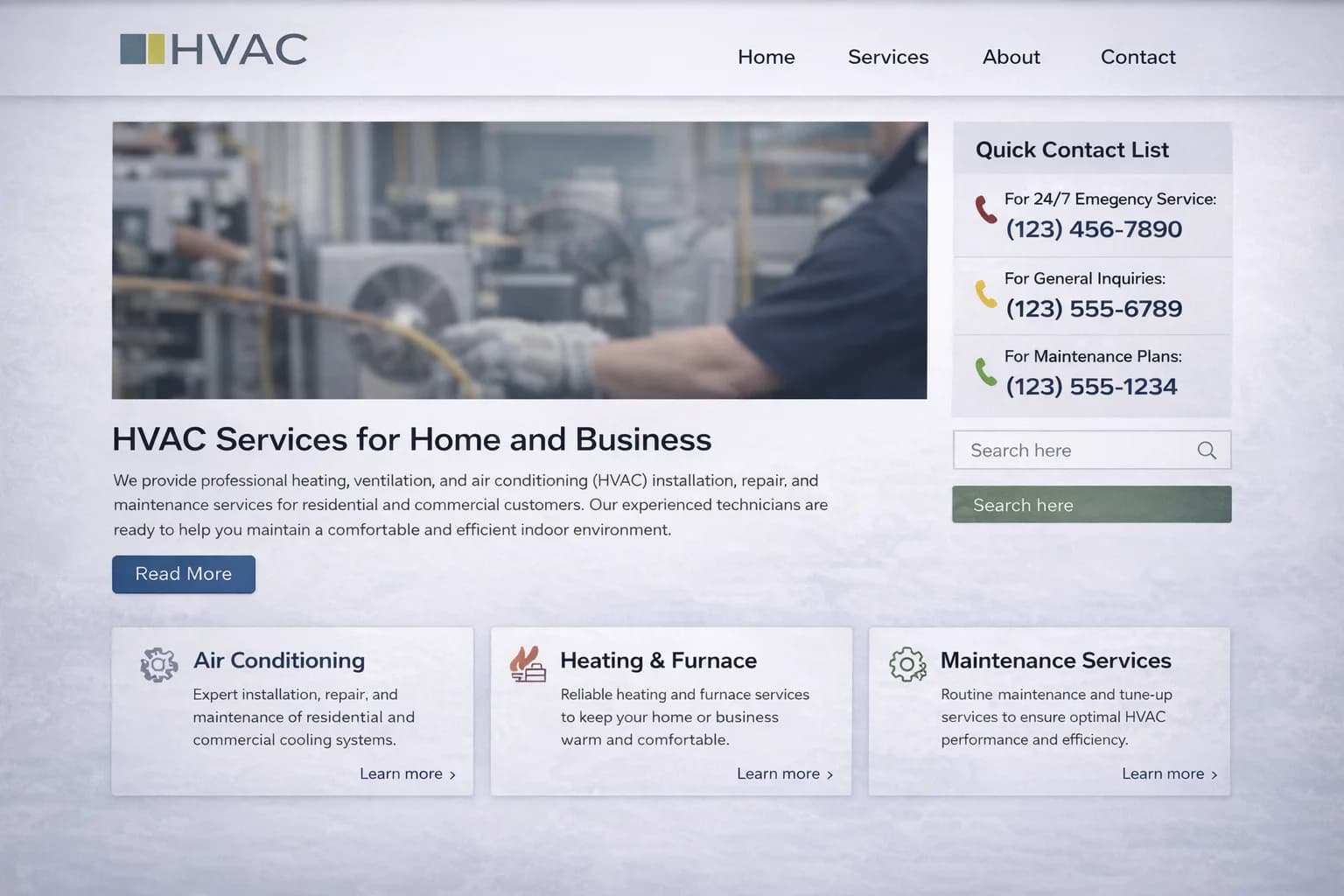 Outdated and unclear website design before Ovaro redesign